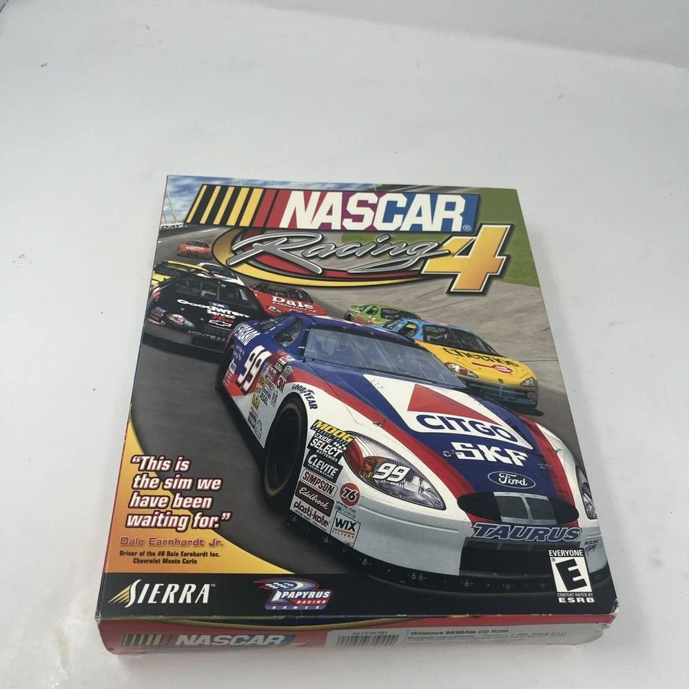 NASCAR Racing 4 Big Box PC CD-ROM 2001 Complete! Sierra